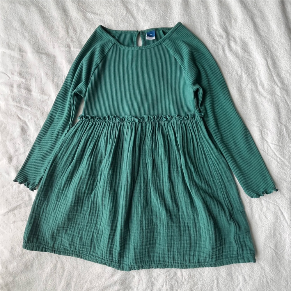 Long-Sleeve Textured-Knit Fit & Flare Dress for Toddler Girls 5T Oceanside Blue